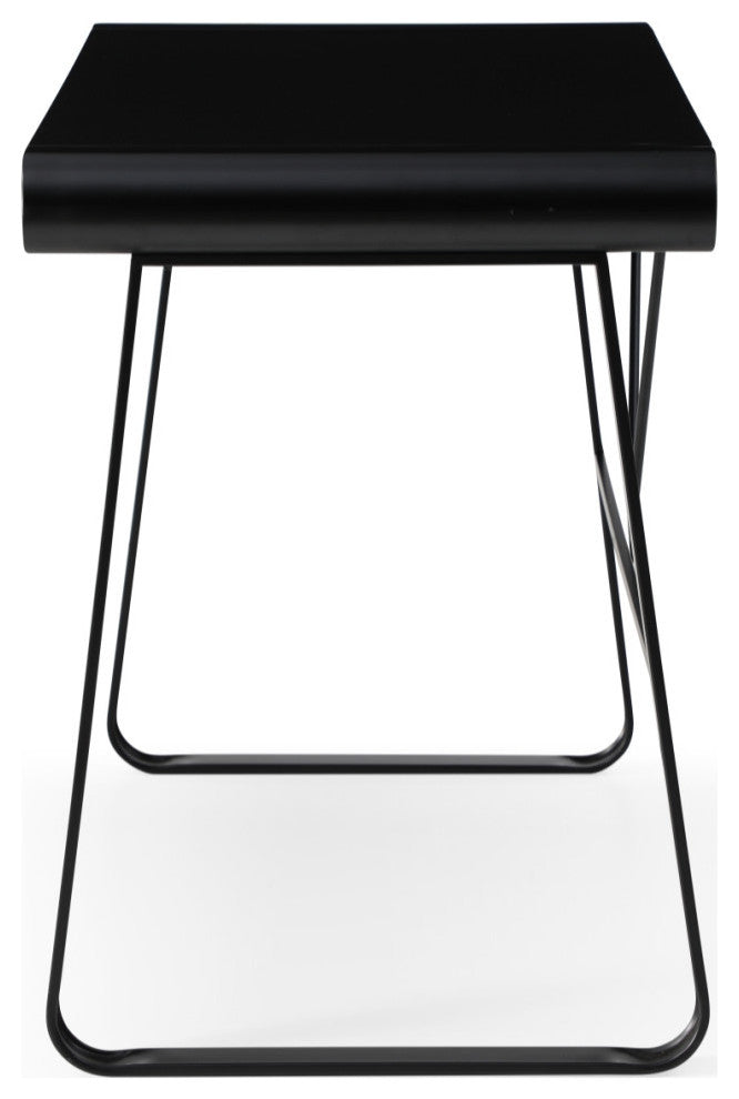 Loft Lyfe Nila Desk, 2 Storage Drawers, Black 43.3Lx21.6Wx30H
