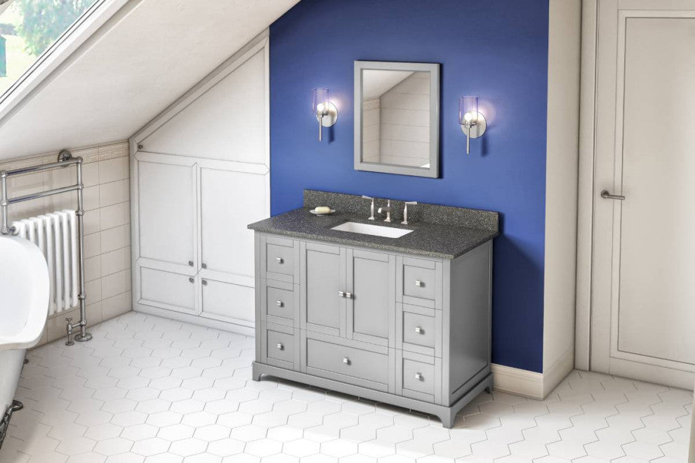 Addington Modern 48" Grey Vanity, Boulder Cultured Marble Vanity Top