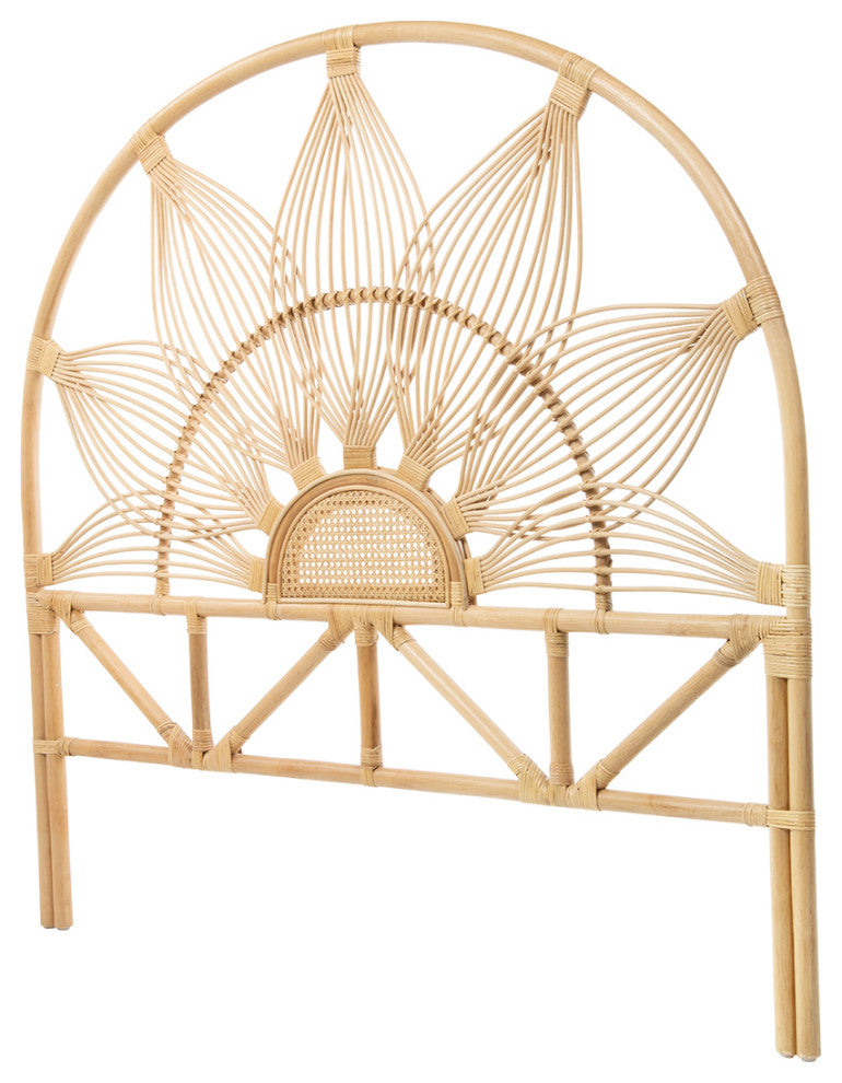 Sunflower Rattan Headboard, Natural, Queen