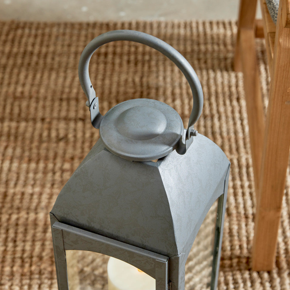 Antoinne Outdoor Lantern, Large, Gray, 7.25x7.75x20.5