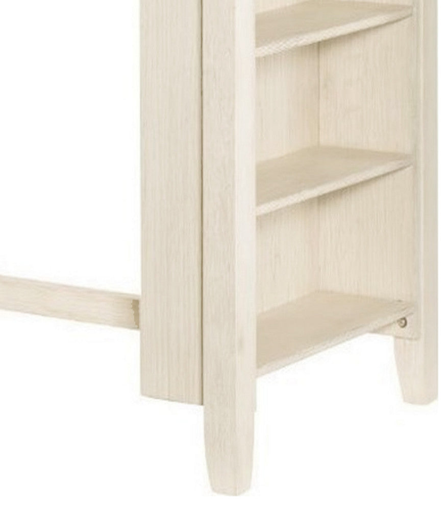 Benzara BM286286 Joss 60" Cottage Counter Height Table, 2 Tone Wood, Cream Base