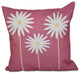 Daisy May Floral Print Outdoor Pillow, Pink Cheeks, 18"x18"