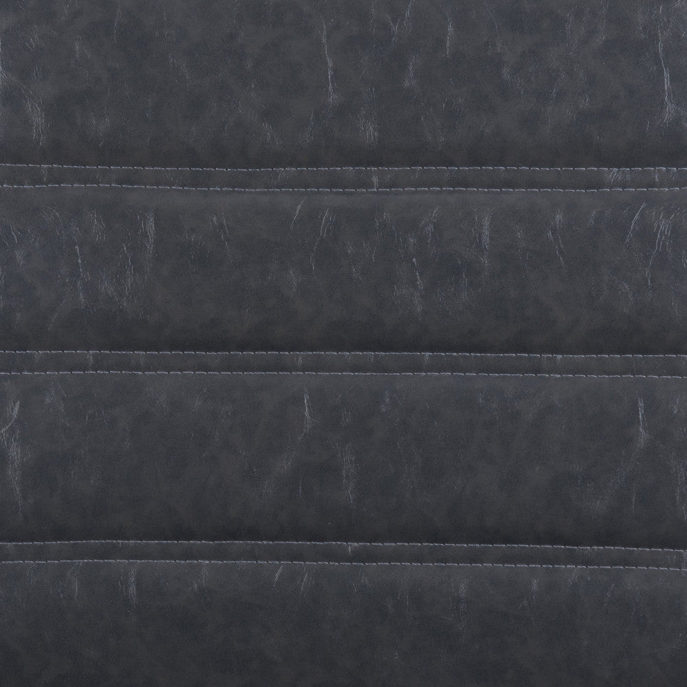 Office Chair, Faux Vinyl Leather, Steel, Gray, Silver Home Business