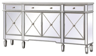 Cosmo 72" Mirrored Credenza, Silver