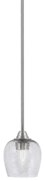 Paramount 1-Light Mini Pendant, Brushed Nickel, 6" Smoke Bubble Glass