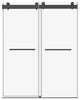 48" Frameless Sliding Shower Door, Matte Black, Soft-Closing