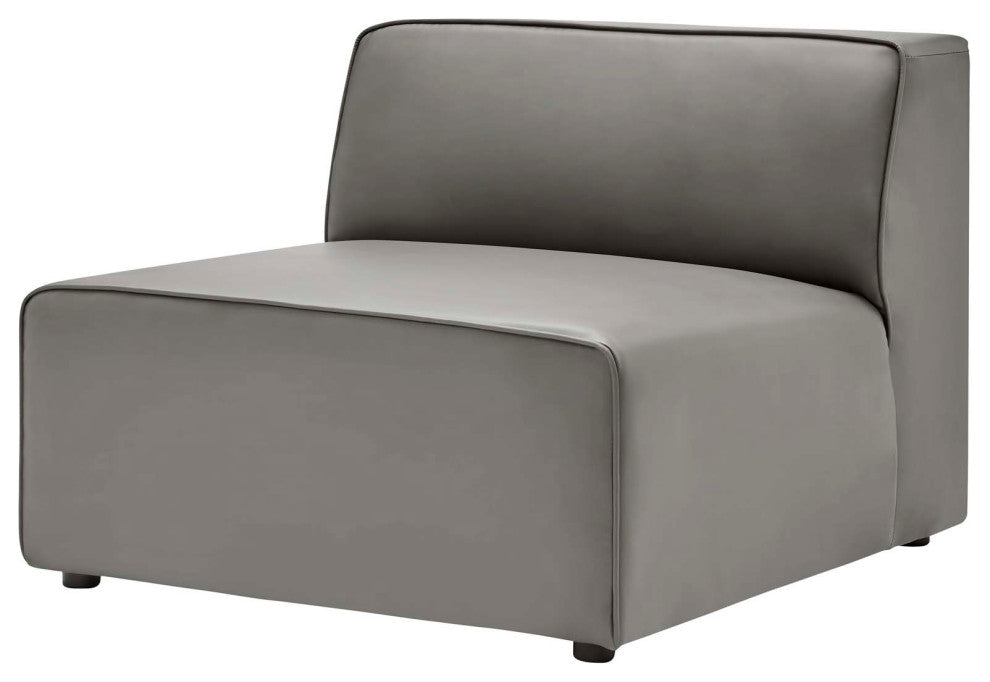 Armchair and Sofa Set, Faux Vegan Leather, Gray, Modern, Lounge Hospitality