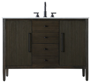 Home Living 48" Single Bathroom Vanity, Chocolate Oak