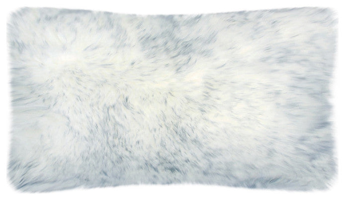 Rustic Sheepskin Double-Sided Pillow, Gray Mist, 12"x22"