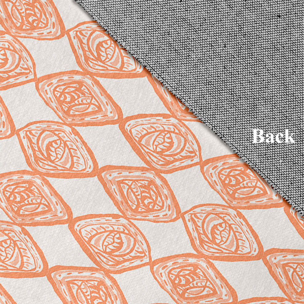 Cowry Check Rug, Orange, 5' Round
