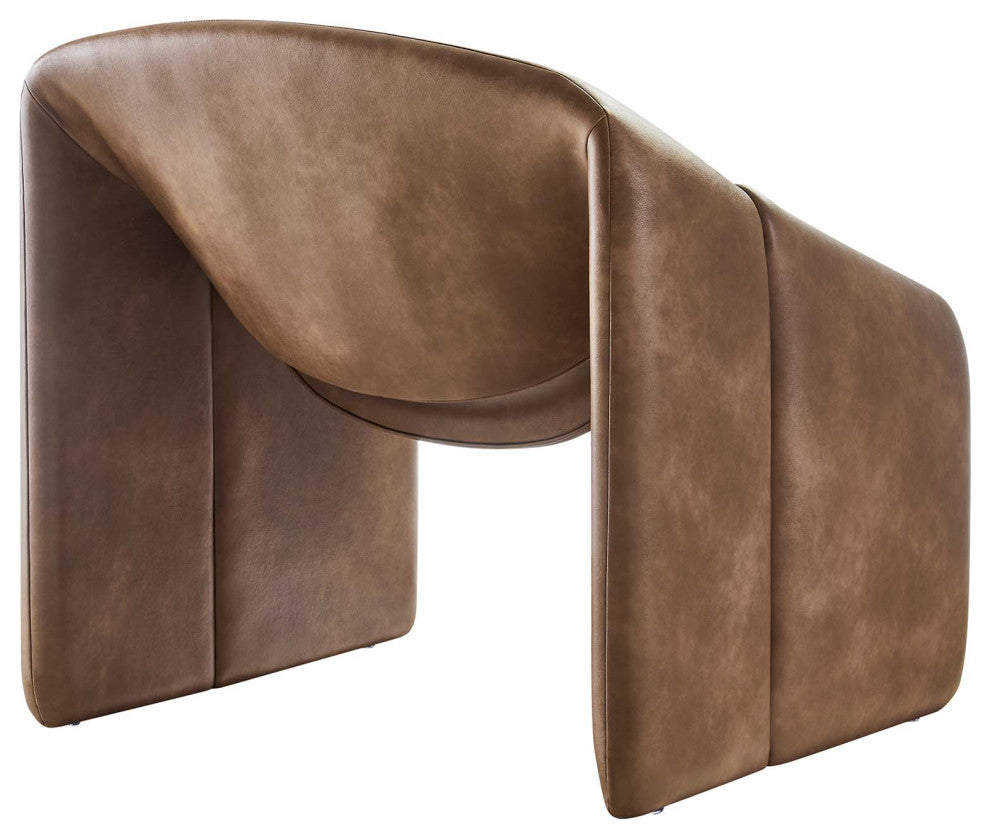 Vivi Vegan Leather Accent Chair - Brown