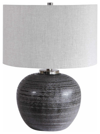 Uttermost 26349-1 Mikkel 22" Tall Vase Table Lamp - Charcoal