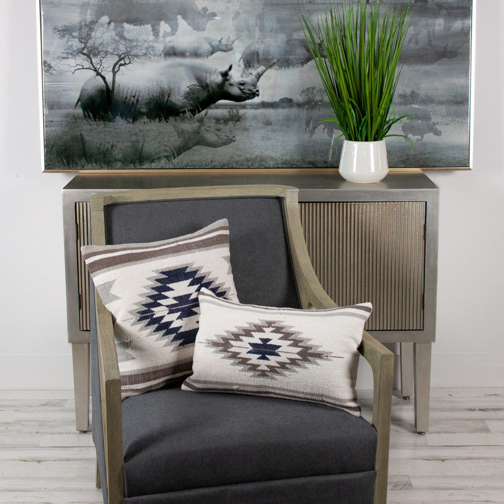 Southwest Gray and Brown Lumbar Throw Pillow