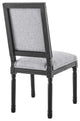 Court French Vintage Upholstered Fabric Dining Side Chair Black Light Gray
