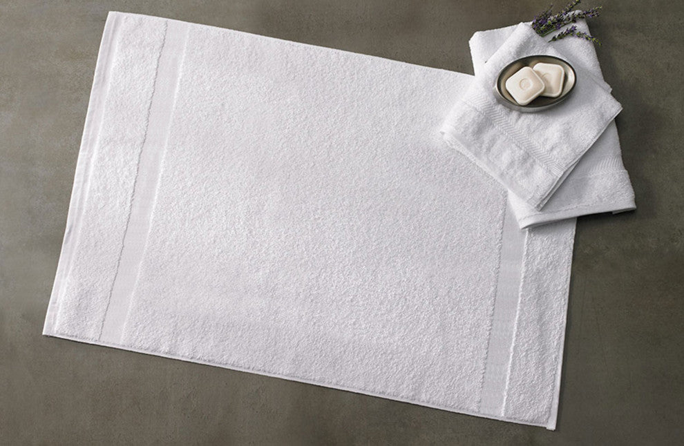 Organic Cotton Feather Touch Quick Dry 900 GSM Bath Mat, 20"X33", White
