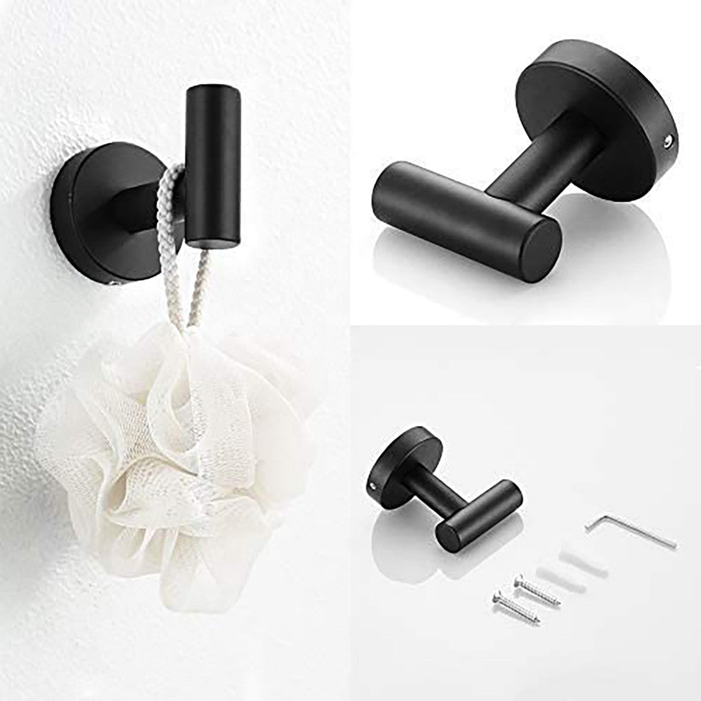 3-Piece Wall Mounted Bathroom Accessory Set, Matte Black