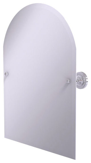 Frameless Arched Top Beveled Edge Tilt Mirror, Polished Chrome