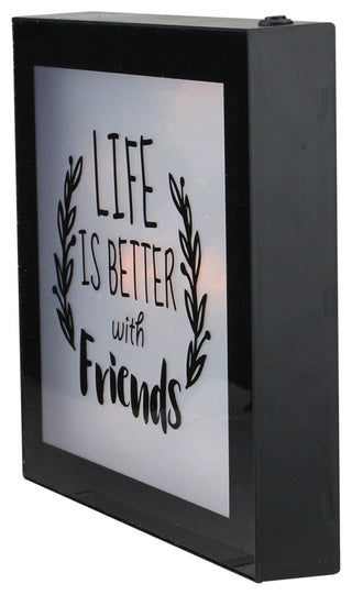 9" B/O LED Lighted "Life is Better With Friends" Framed Wall Decor