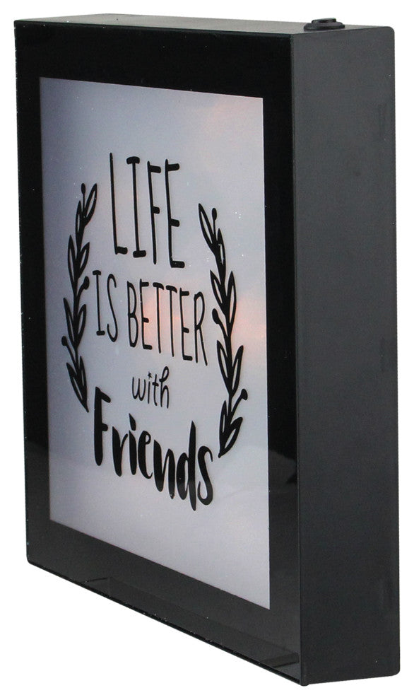 9" B/O LED Lighted "Life is Better With Friends" Framed Wall Decor