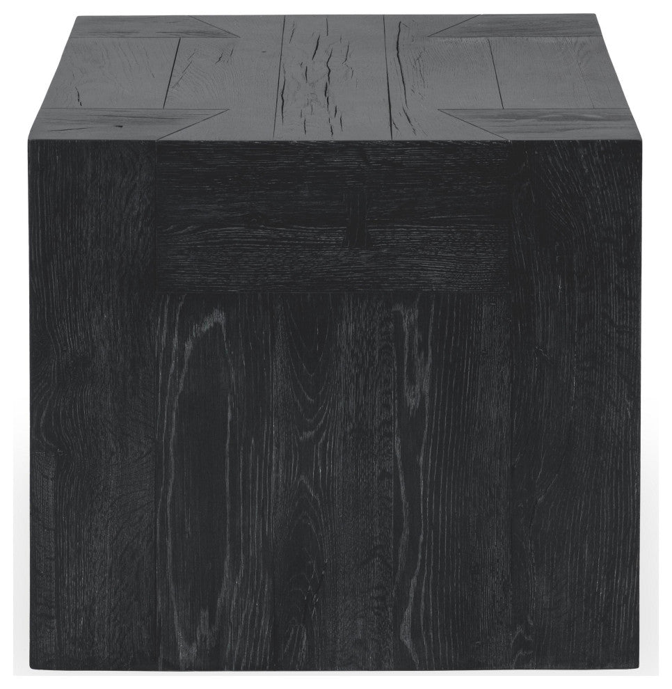 Bristol Cracked Oak 24" End Table by Kosas Home, Meadow Black