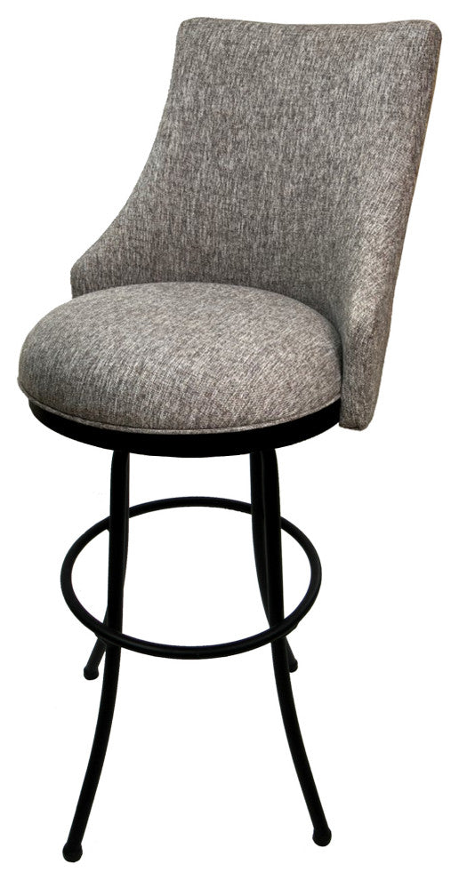 Melisima Swivel Counter 26" 30" or Extra Tall 34" Metal Bar Stool, Majave Gray Black, 34"