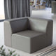 Mingle Vegan Leather Corner Chair-Gray