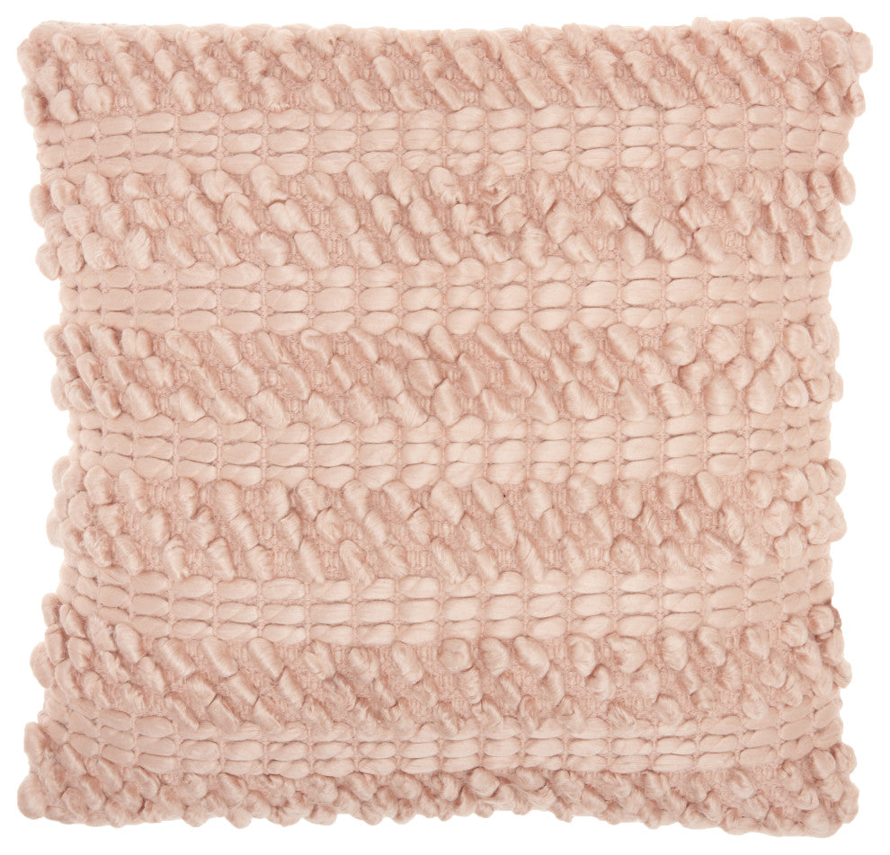 Mina Victory DC827 Throw Pillow, Blush, 17"X17"