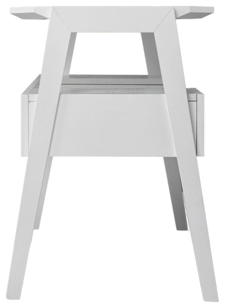Thome Midcentury Modern Writing Desk w/ Storage - White