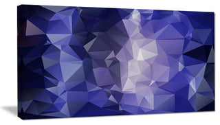 Blue Polygonal Mosaic Pattern, Abstract Canvas Art Print, 40x20