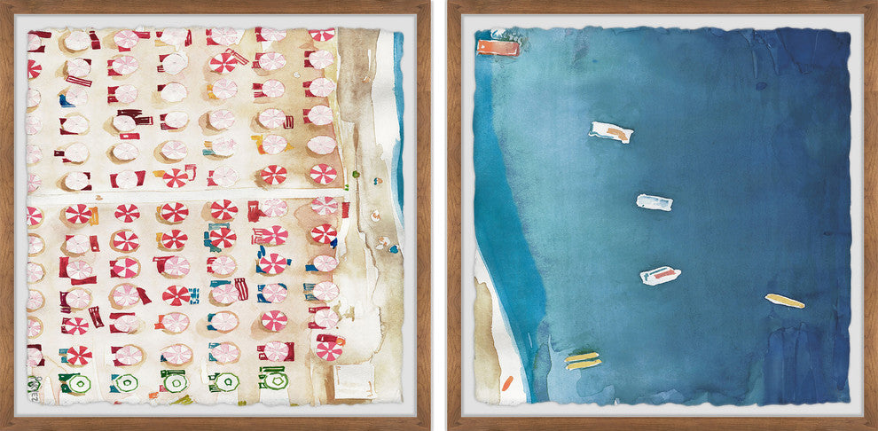 Packed Beach III Diptych, 36"x18"