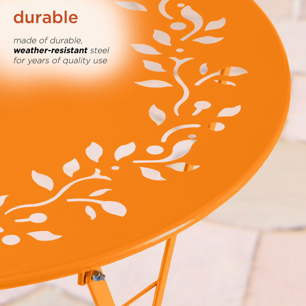 Metal 3-Piece Bistro Set, Orange