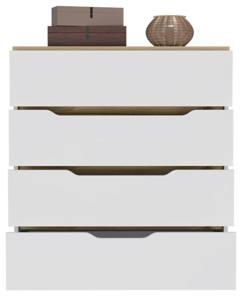 California Style 4-Drawer Dresser, White
