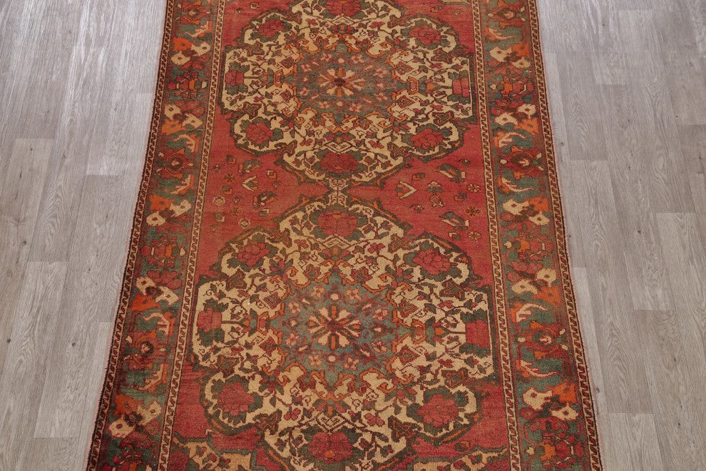 Consigned, Handmade Persian Worn Out Oriental Vintage-Style Rug, Red, 9'11"X5'3"