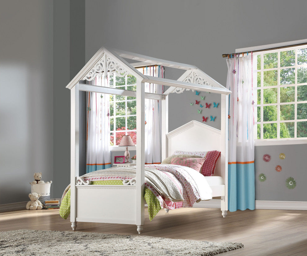 ACME Rapunzel Twin Bed, White