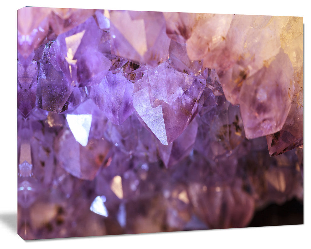 Purple White Natural Amethyst Geode, Large Abstract Canvas Artwork, 60"x28"