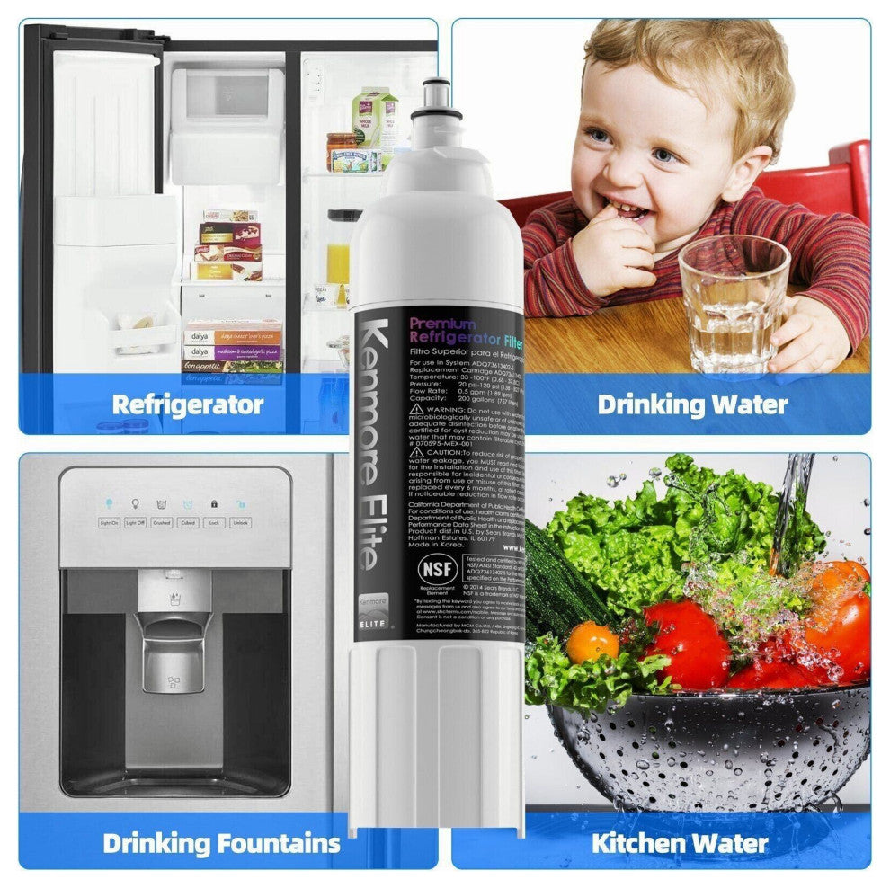 2 Pack Kenmore Elite 9490 469490 Replacement Refrigerator Water Filter 46-9490