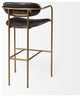 Parker Brown Faux-Leather Seat with Gold Metal Frame Bar Stool