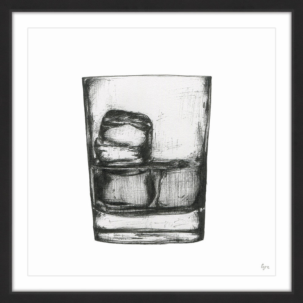 "Bourbon on the Rocks" Framed Painting Print, 12"x12"