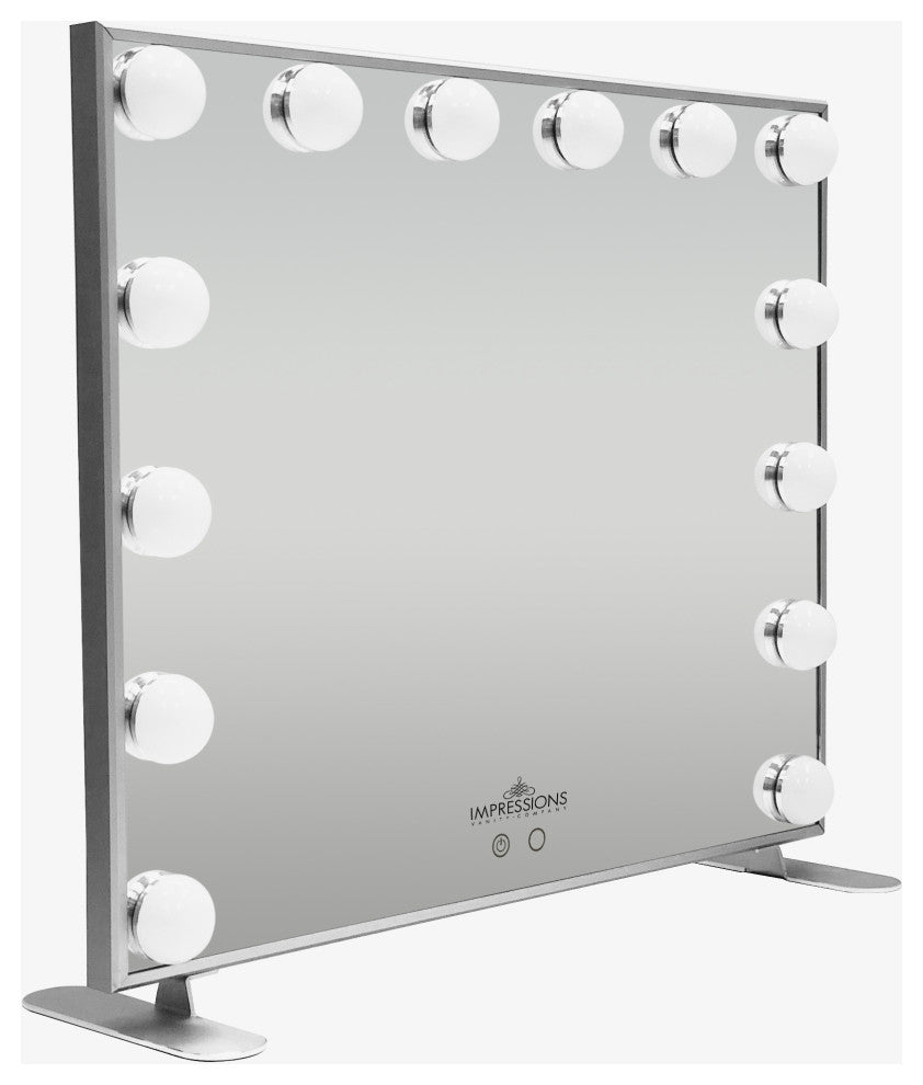 Hollywood Touch Duo Tone Wide LED Makeup Mirror, Silver