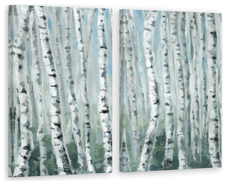Skinny Tree Trunks III Diptych, 16"x12"