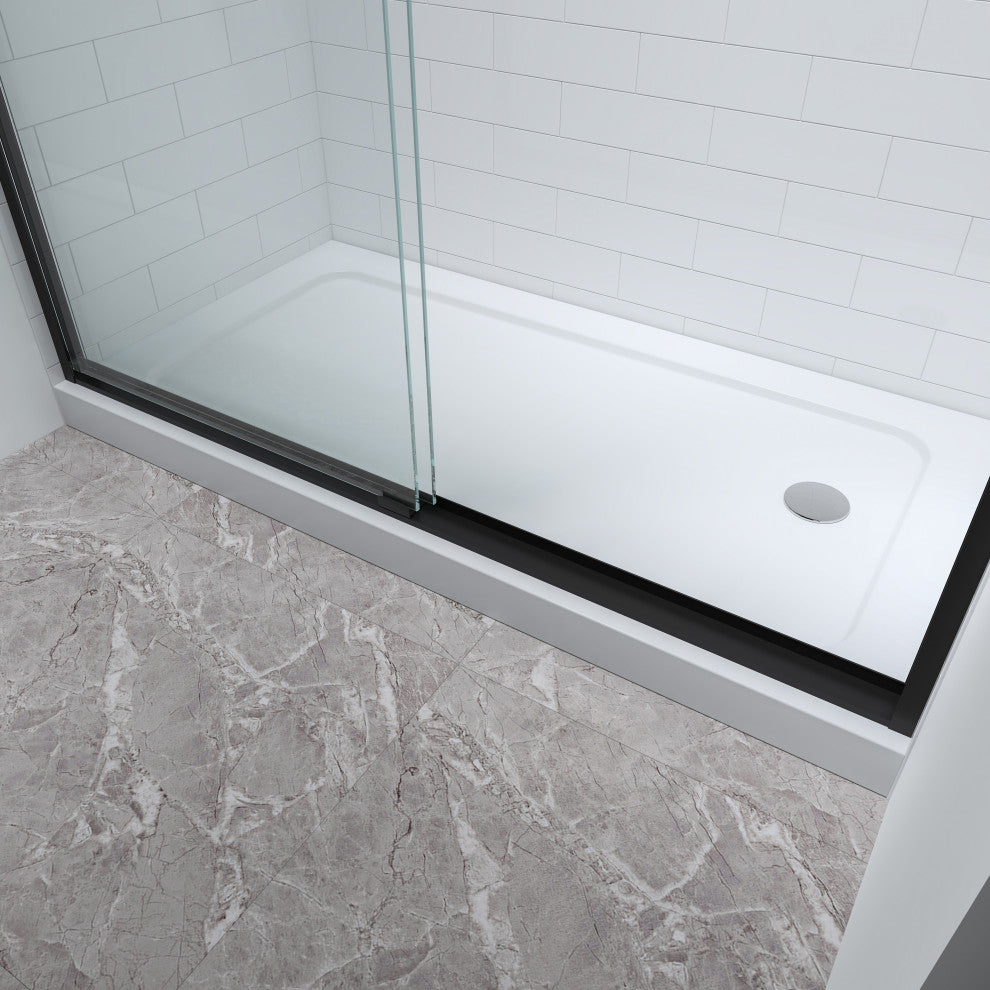 60 x76 Double Sliding Framed Clear Glass Shower Door