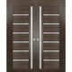 Interior French Double Doors Frosted Glass|Quadro 4088 Chocolate Ash -72x84