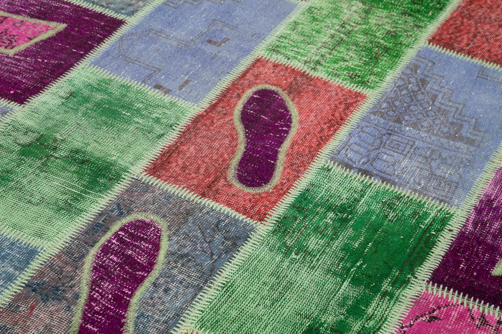 Rug N Carpet - Handmade Oriental 5' 5" x 7' 9" Boho Patchwork Area Rug