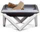 Gilge Luxury Fire Pit, Stainless Steel Legs and Rusting Bowl,  31.1"