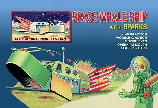 Space Whale Ship with Sparks - Framed Paper Poster 20" x 30"