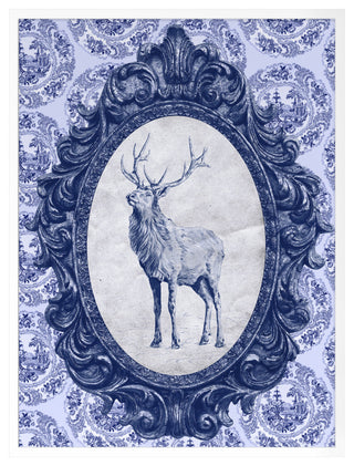 Toile Elk Fine Art Print, White, 20"x15"