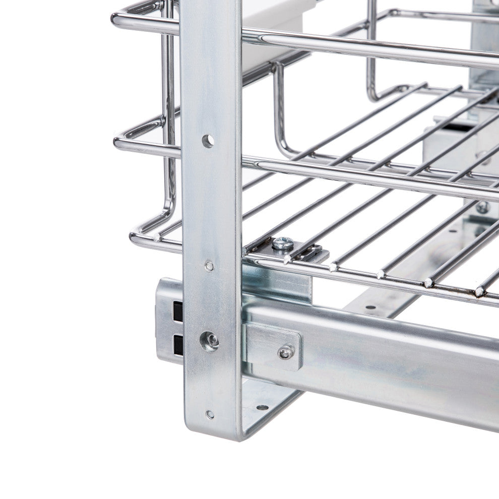 Home Zone Living Pull Out Drawer Cabinet Organizer, 2-Tier, 11 in. W x 20 in. D