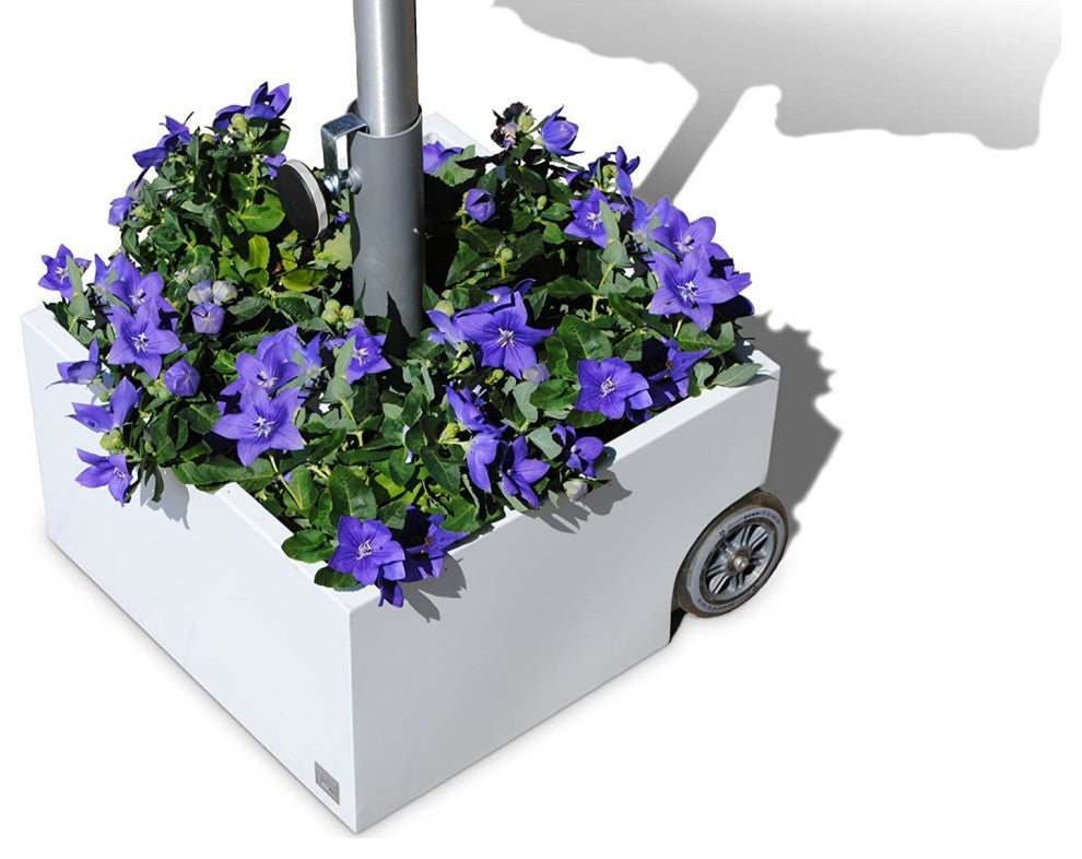 XXD''s (#O-810) Zinc Plated White Powercoated Planter & Umbrella Stand