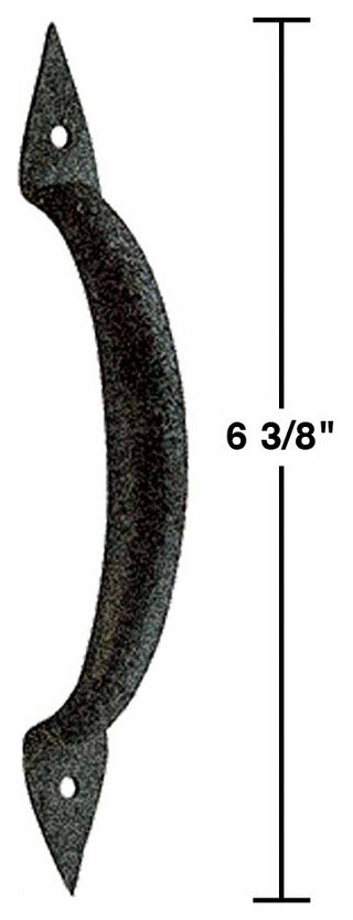 4 Door Pull Spike Black Wrought Iron 6 3/8" H X 1 1/4" W |