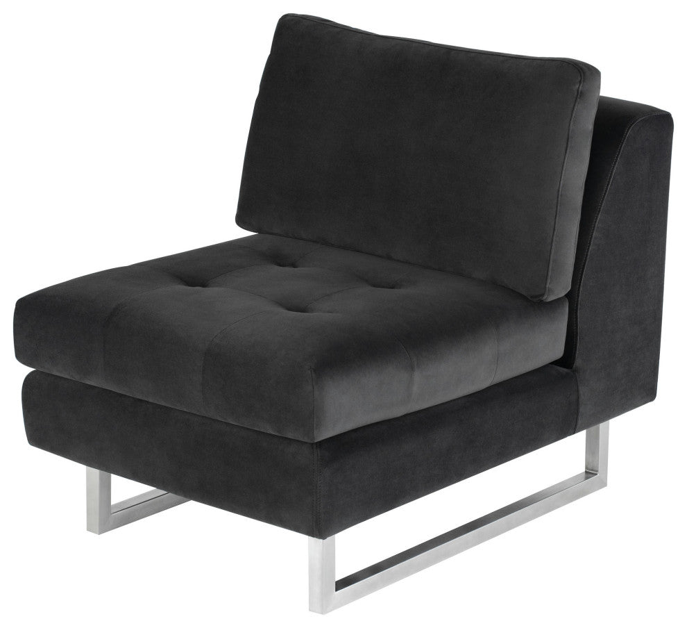 Janis Shadow Grey Fabric Armless Sofa Seat, HGSC360